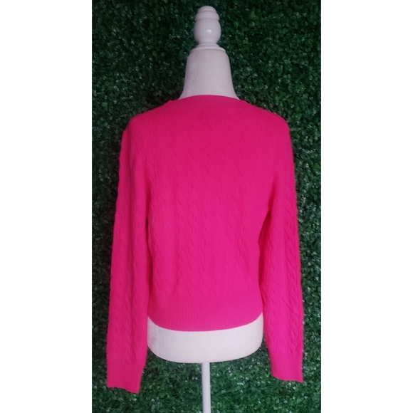 J.Crew Cashmere shrunken cable-knit V-neck cardigan sweater - Picture 6 of 8